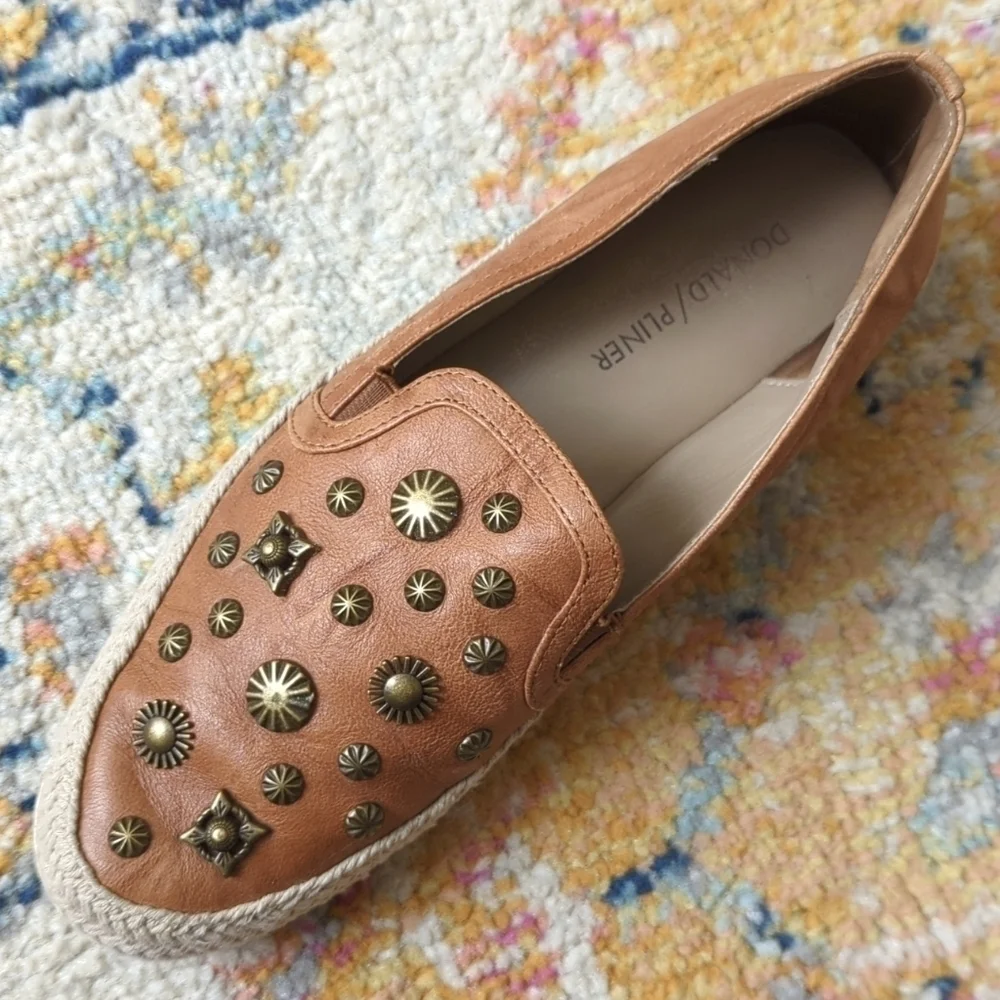 Donald J. Pliner Pamela Embellished Leather Espadrille Slip-On Sneakers 6.5